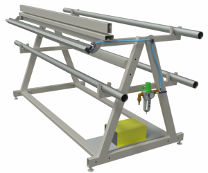 Стойка-раскатка для ПВХ пленки с антистатическим устройством и автовключением подачи воздуха