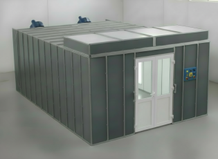 Покрасочная комната 4х6м сухой фильтрации с приточным пленумом и фильтром грубой очистки воздуха (ФГО)